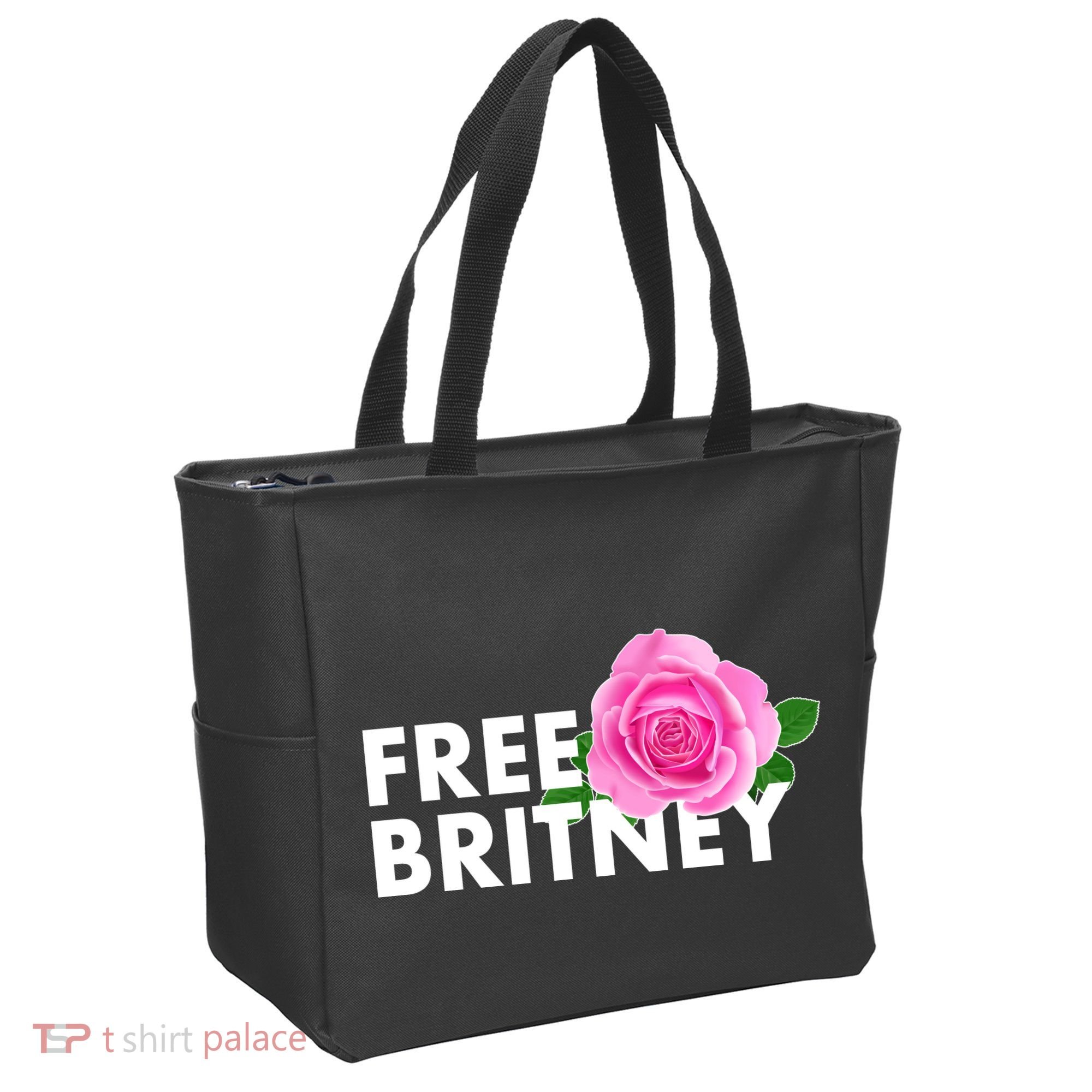 Free Britney Pink Rose Flower Tote Bag