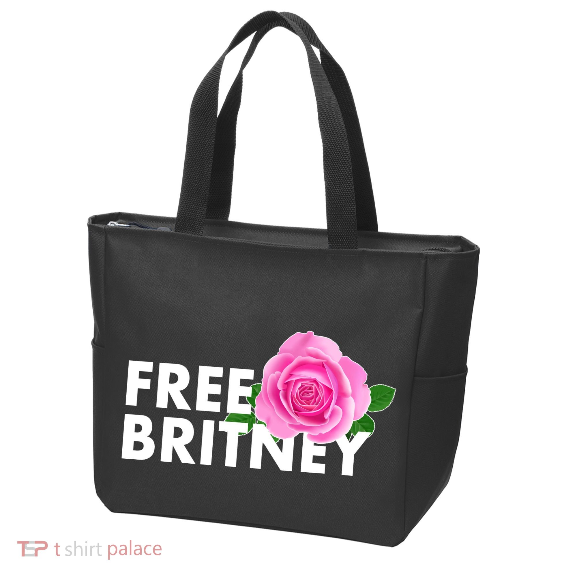 Free Britney Pink Rose Flower Tote Bag