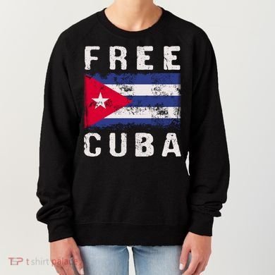 Free Cuba Distressed Flag Women's Sweatshirt