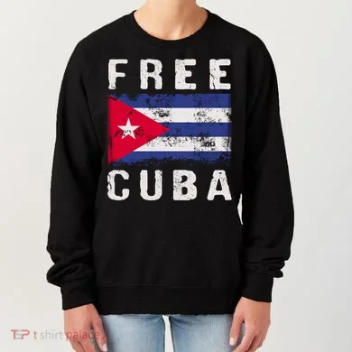 Free Cuba Distressed Flag Women's Sweatshirt