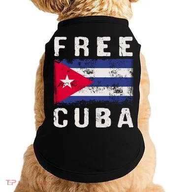 Free Cuba Distressed Flag Doggie Tank