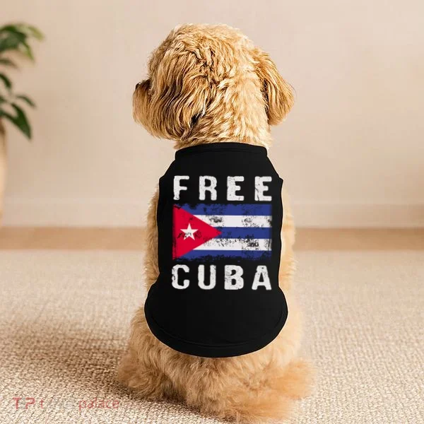 Free Cuba Distressed Flag Doggie Tank