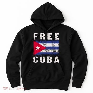 Free Cuba Distressed Flag Hoodie