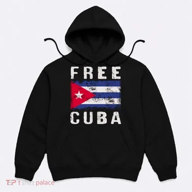 Free Cuba Distressed Flag Hoodie