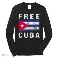 Free Cuba Distressed Flag Long Sleeve Shirt thumb 0
