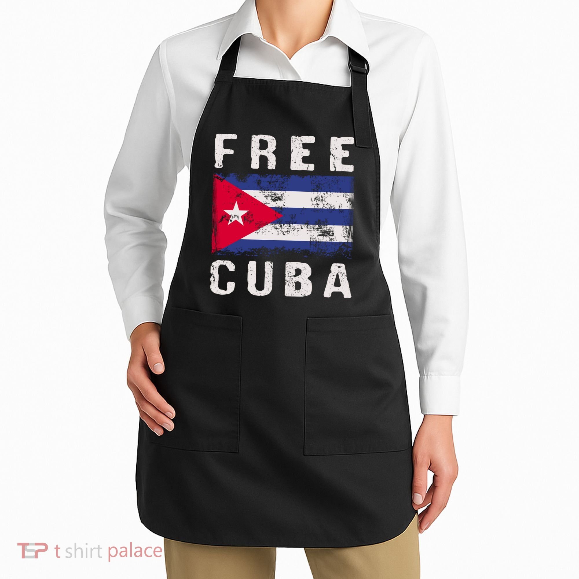 Free Cuba Distressed Flag Apron