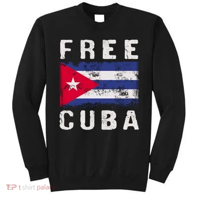 Free Cuba Distressed Flag Sweatshirt