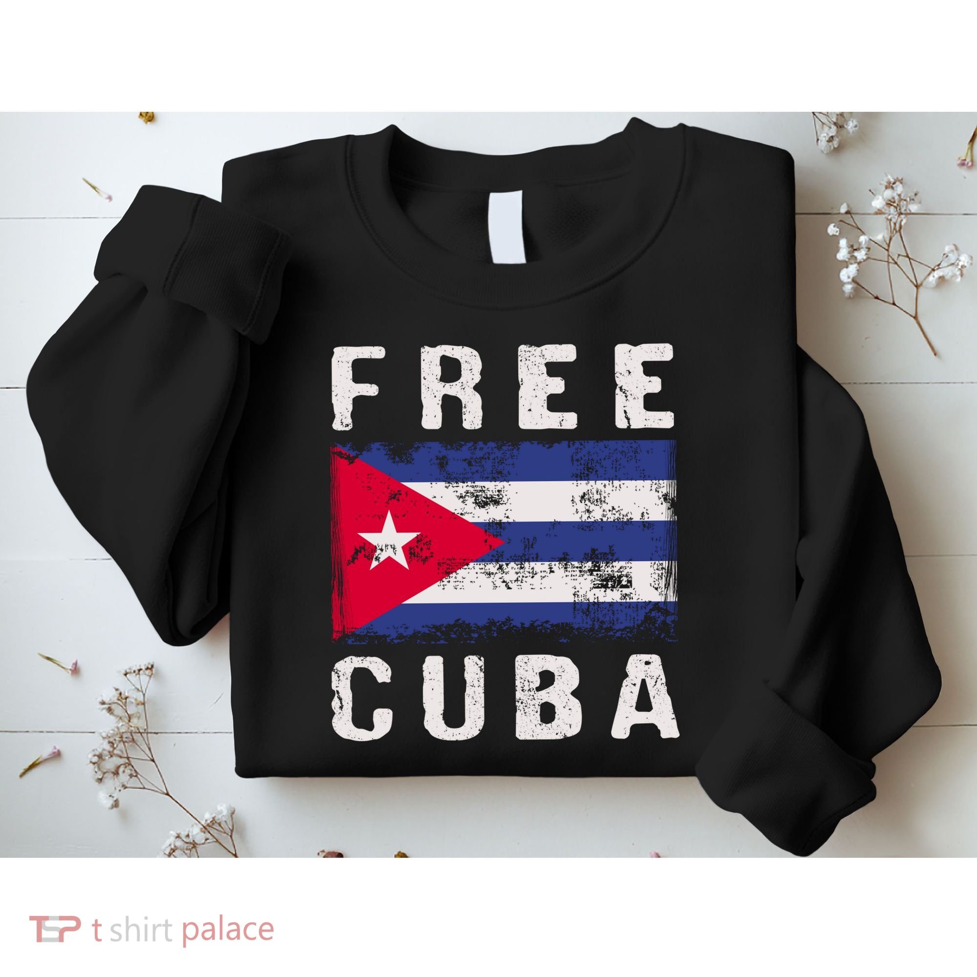 Free Cuba Distressed Flag Sweatshirt