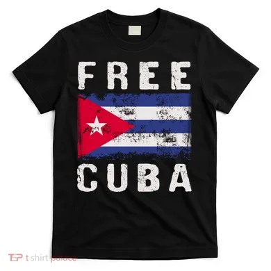 Free Cuba Distressed Flag T-Shirt