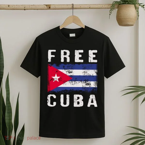 Free Cuba Distressed Flag T-Shirt