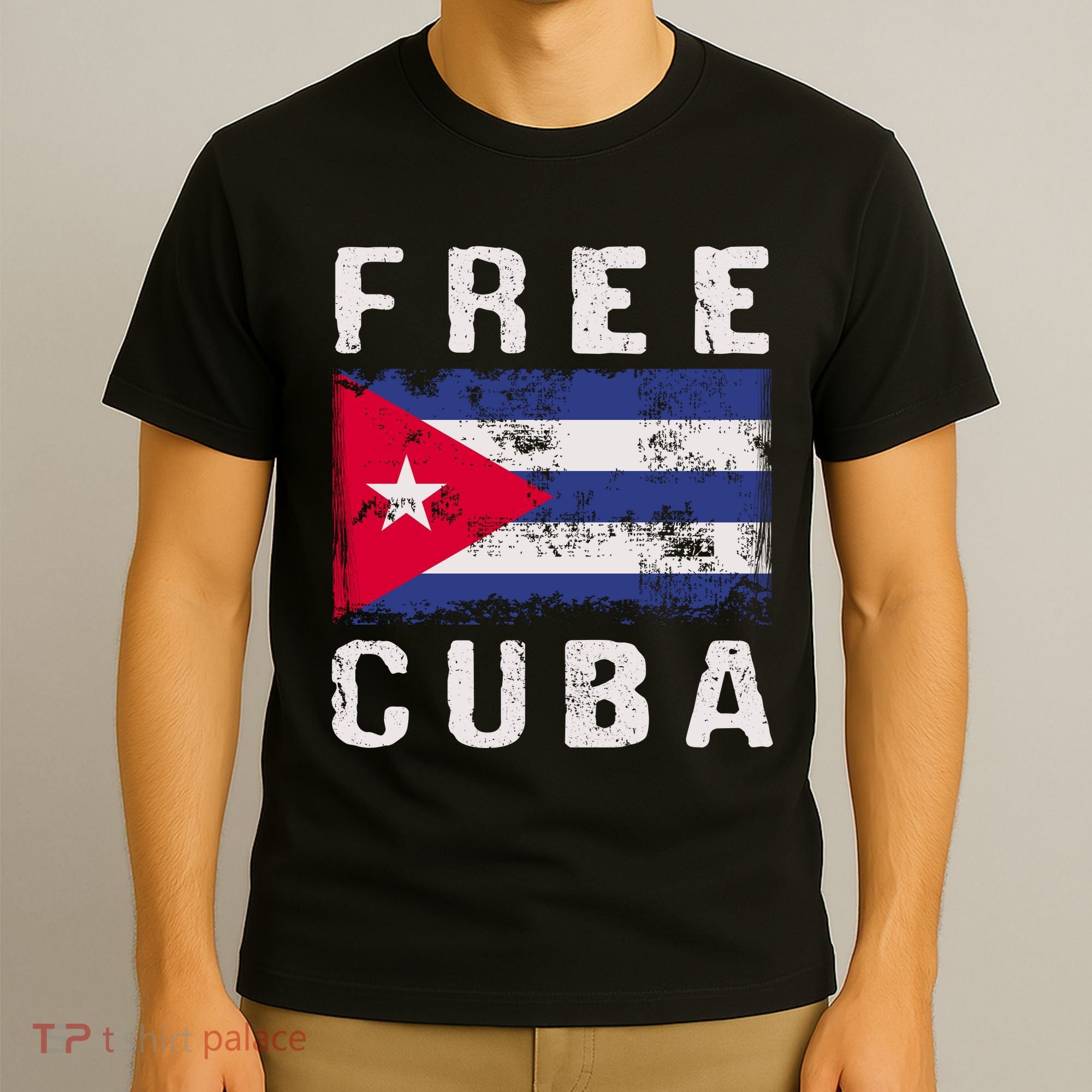 Free Cuba Distressed Flag T-Shirt