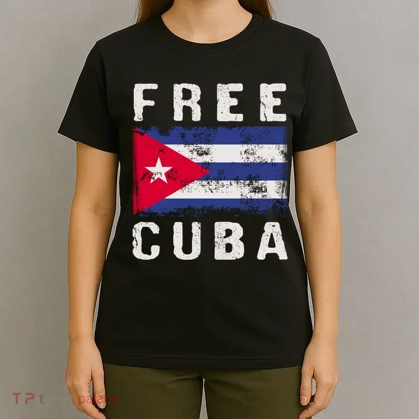 Free Cuba Distressed Flag T-Shirt