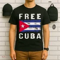 Free Cuba Distressed Flag T-Shirt thumb 6