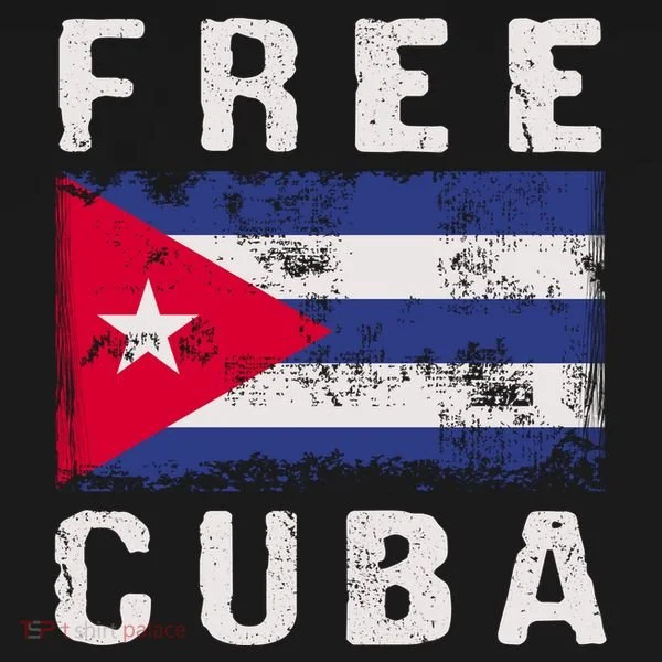 Free Cuba Distressed Flag T-Shirt