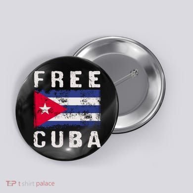 Free Cuba Distressed Flag Button
