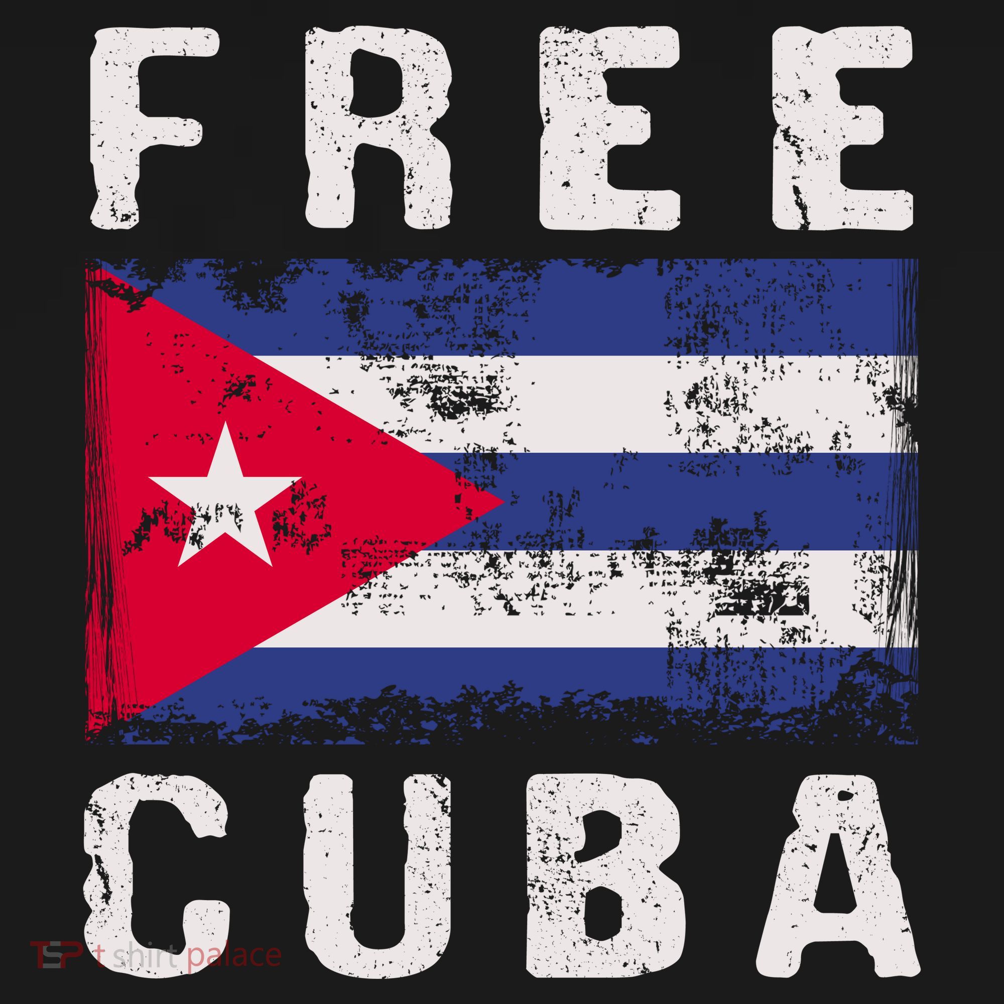 Free Cuba Distressed Flag Button