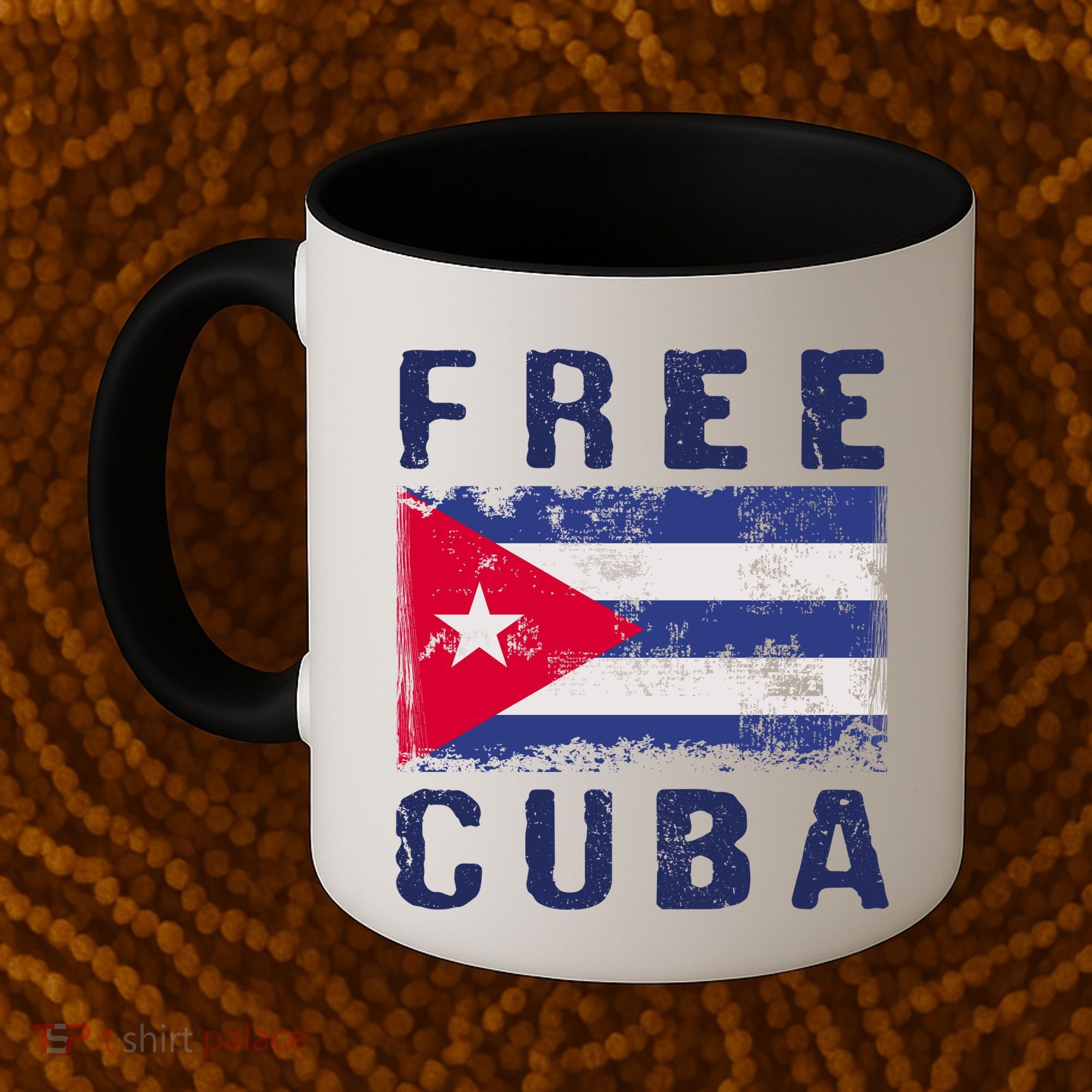 Free Cuba Distressed Flag Coffee Mug