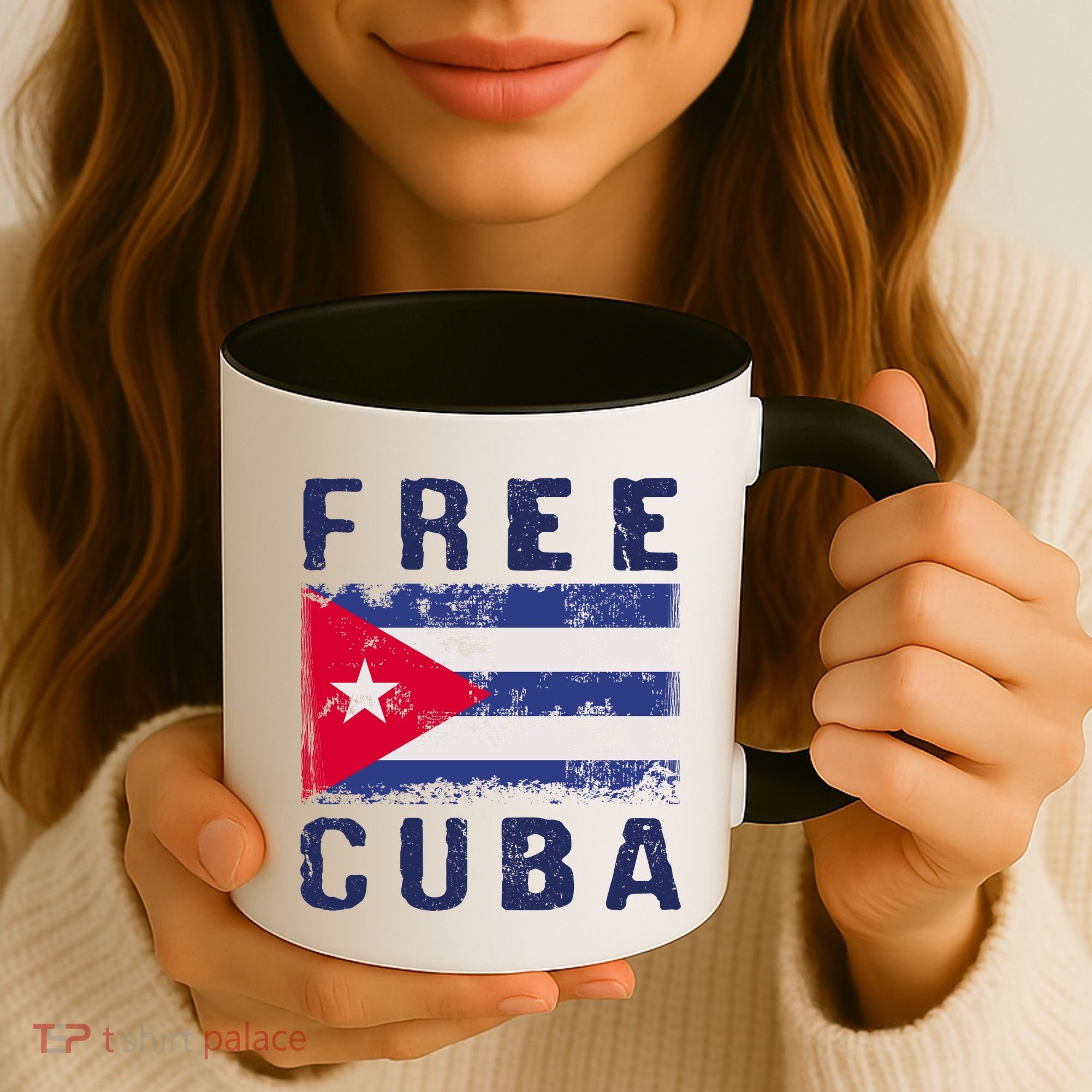 Free Cuba Distressed Flag Coffee Mug