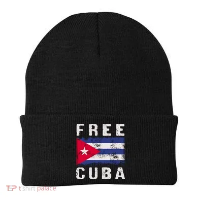 Free Cuba Distressed Flag Beanie