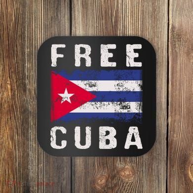 Free Cuba Distressed Flag Coaster