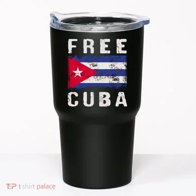 Free Cuba Distressed Flag Tumbler