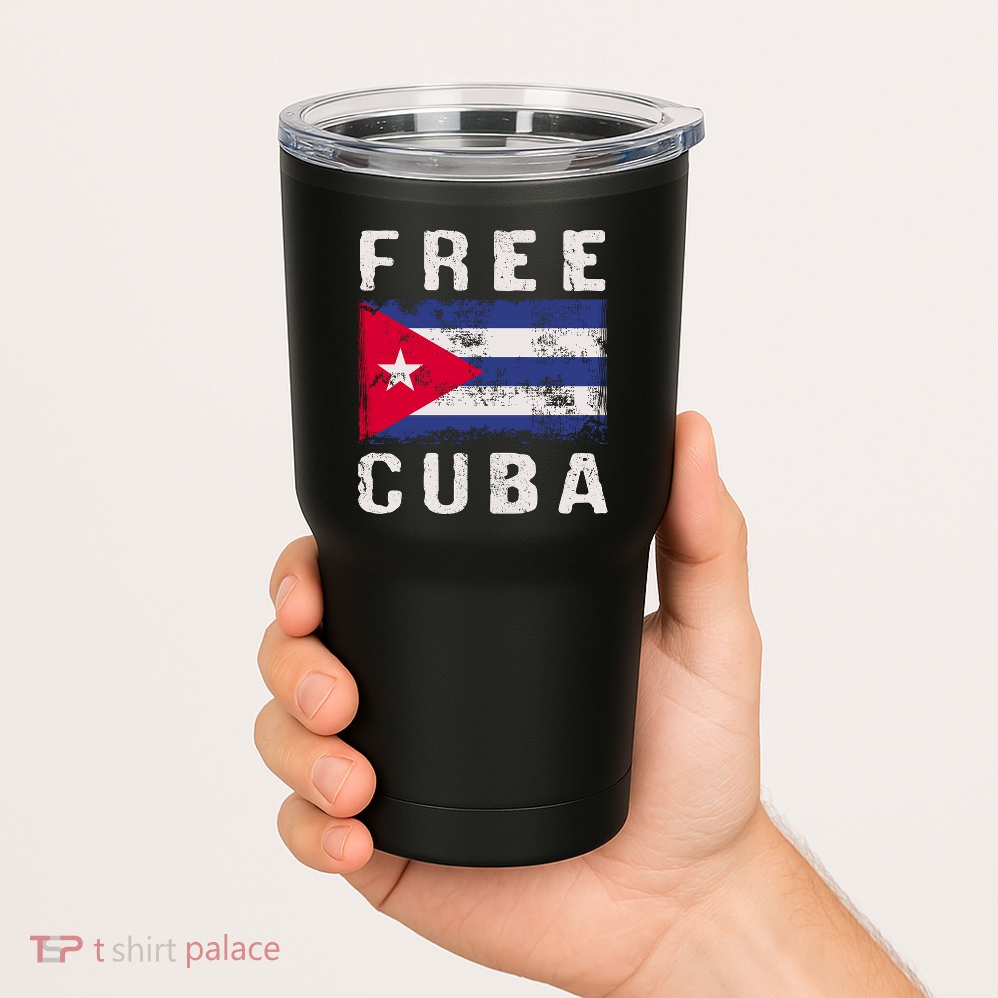 Free Cuba Distressed Flag Tumbler