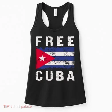 Free Cuba Distressed Flag Women's Tank Top