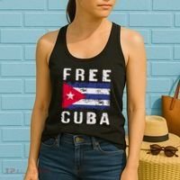 Free Cuba Distressed Flag Women's Tank Top thumb 2