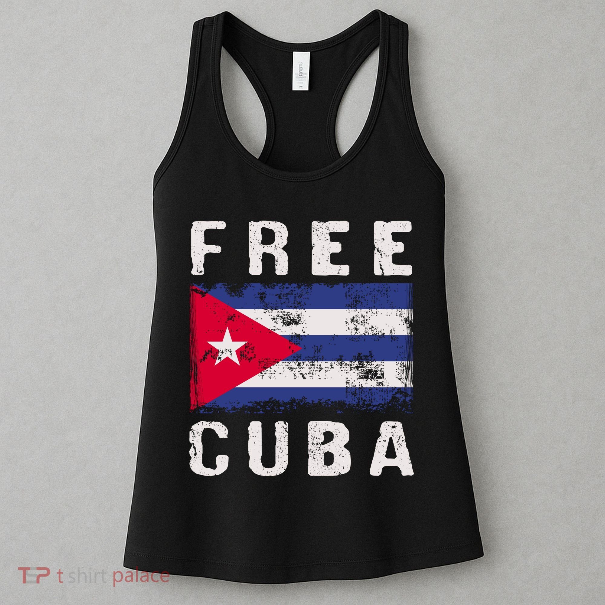 Free Cuba Distressed Flag Women's Tank Top