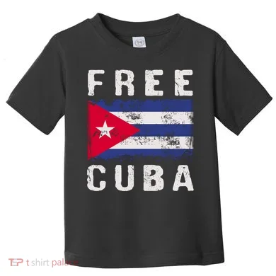 Free Cuba Distressed Flag Toddler T-Shirt