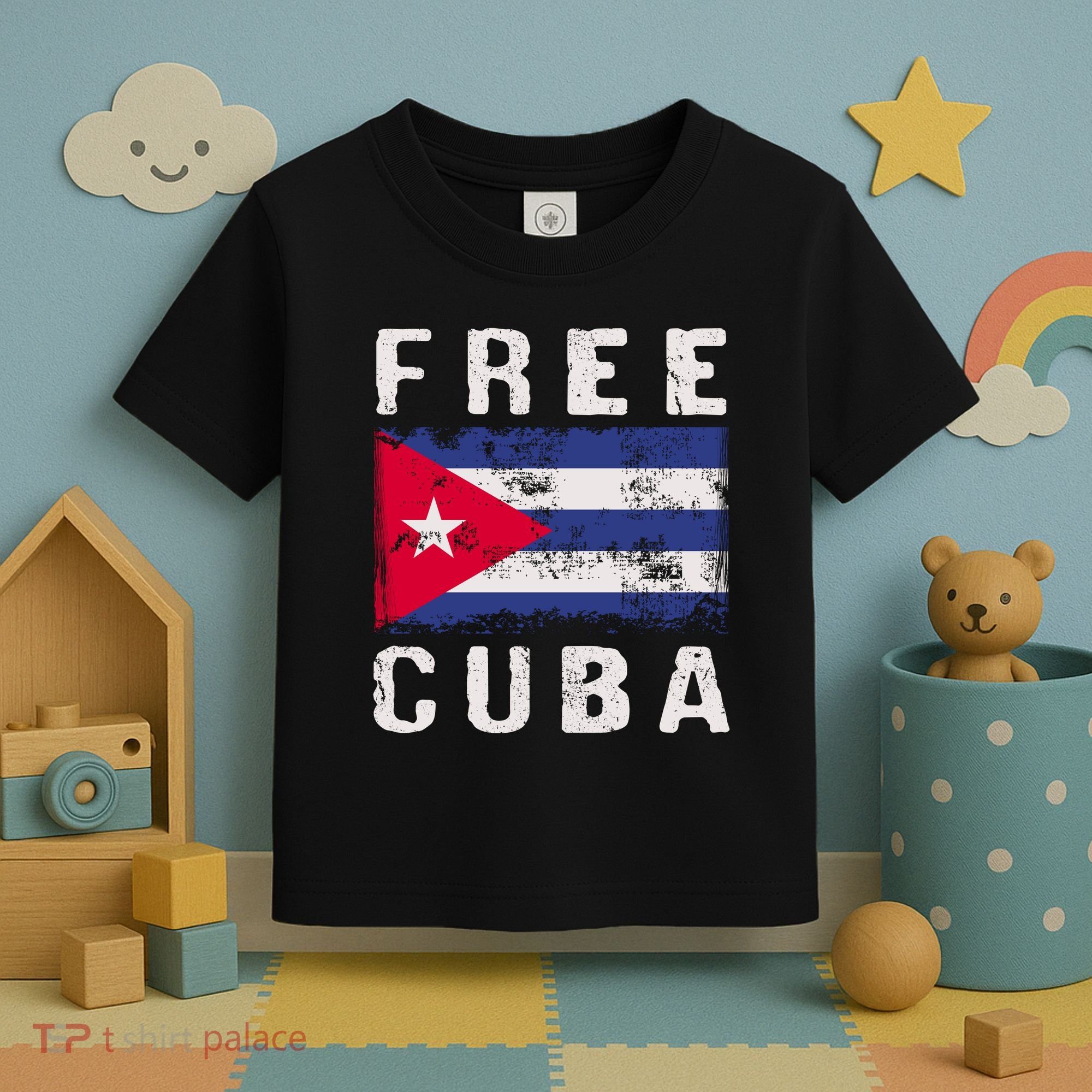 Free Cuba Distressed Flag Toddler T-Shirt
