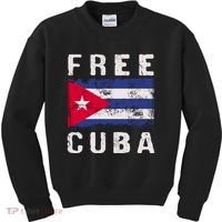 Free Cuba Distressed Flag Kids Sweatshirt thumb 0