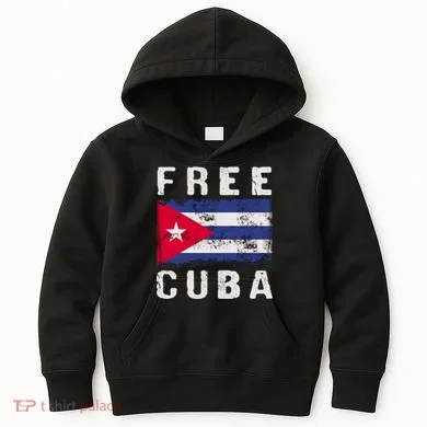 Free Cuba Distressed Flag Kids Hoodie