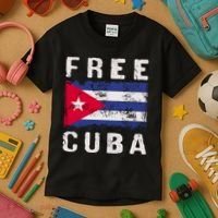 Free Cuba Distressed Flag Kids T-Shirt thumb 3