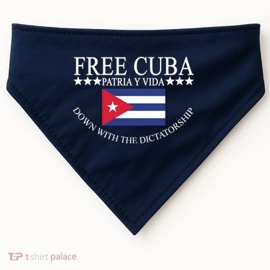 Free Cuba Down With The Dictatorship USA-Made Doggie Bandana