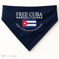 Free Cuba Down With The Dictatorship USA-Made Doggie Bandana thumb 0