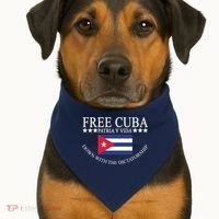 Free Cuba Down With The Dictatorship USA-Made Doggie Bandana thumb 1