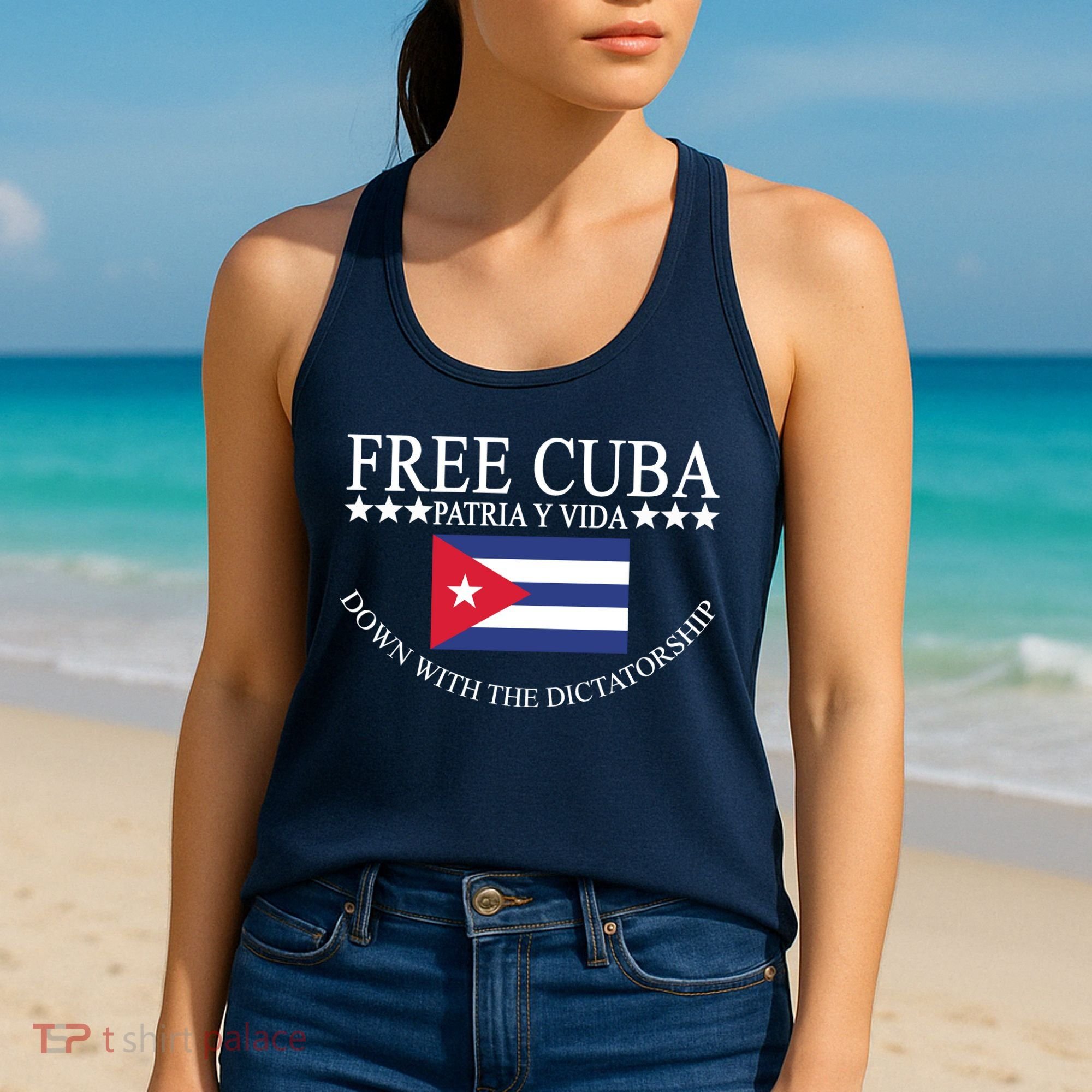 Free Cuba Down With The Dictatorship Women's Tank Top