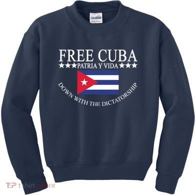 Free Cuba Down With The Dictatorship Kids Sweatshirt