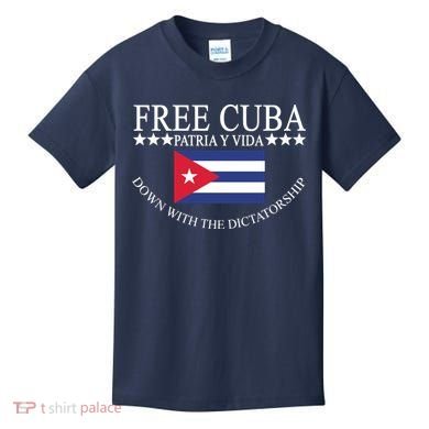 Free Cuba Down With The Dictatorship Kids T-Shirt