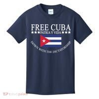 Free Cuba Down With The Dictatorship Kids T-Shirt thumb 0