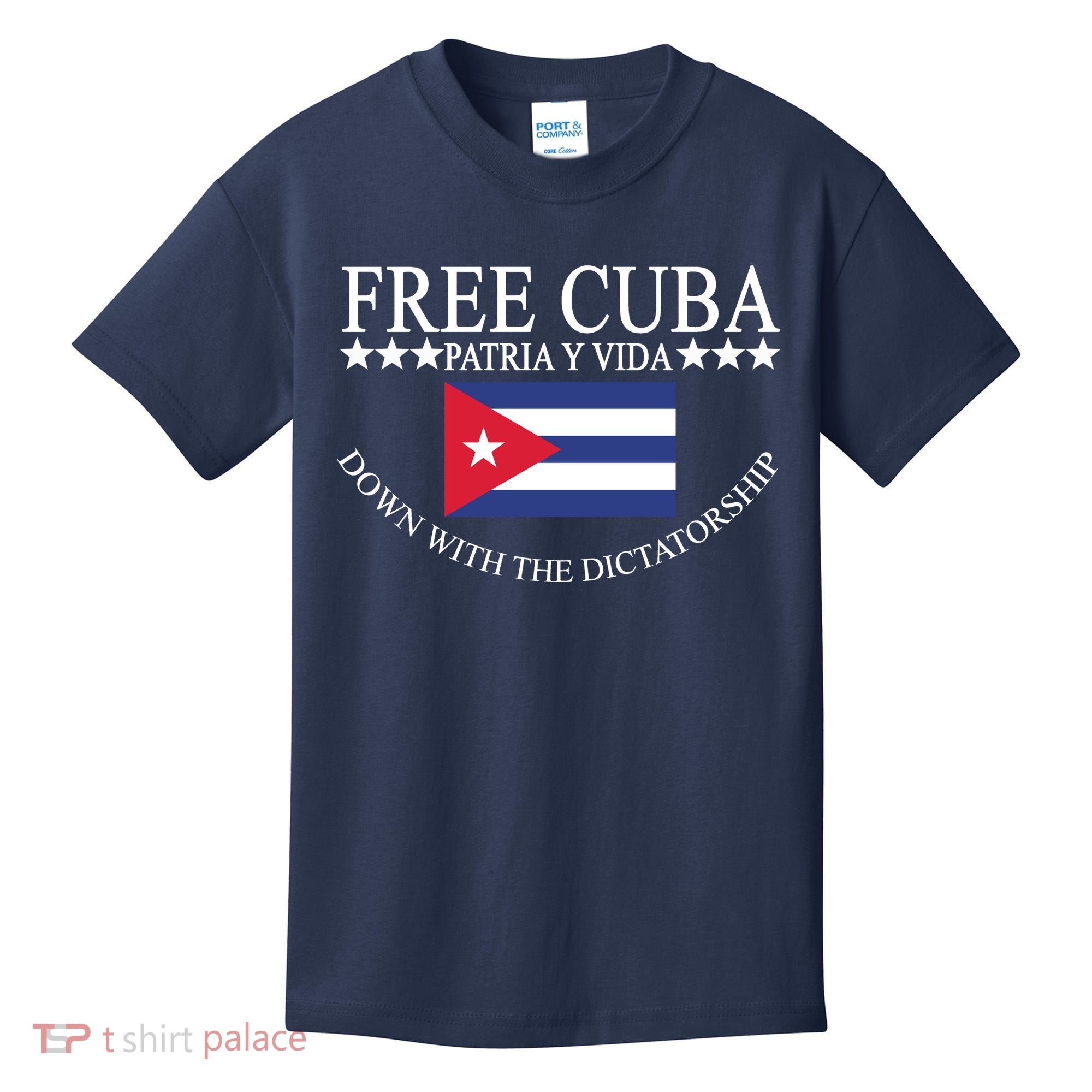 Free Cuba Down With The Dictatorship Kids T-Shirt