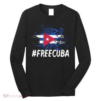 Free Cuba Flag Long Sleeve Shirt