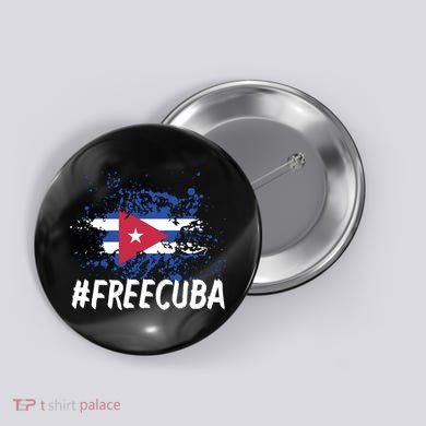 Free Cuba Flag Button