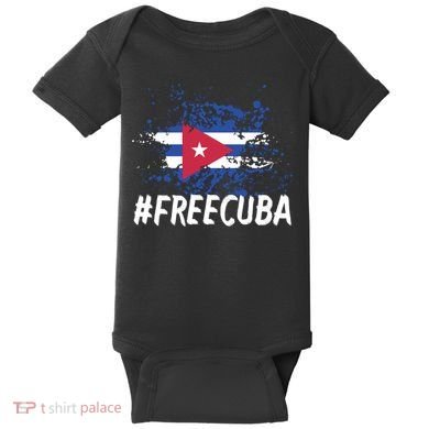 Free Cuba Flag Baby Bodysuit