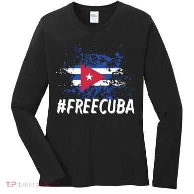 Free Cuba Flag Women's Long Sleeve Shirt
