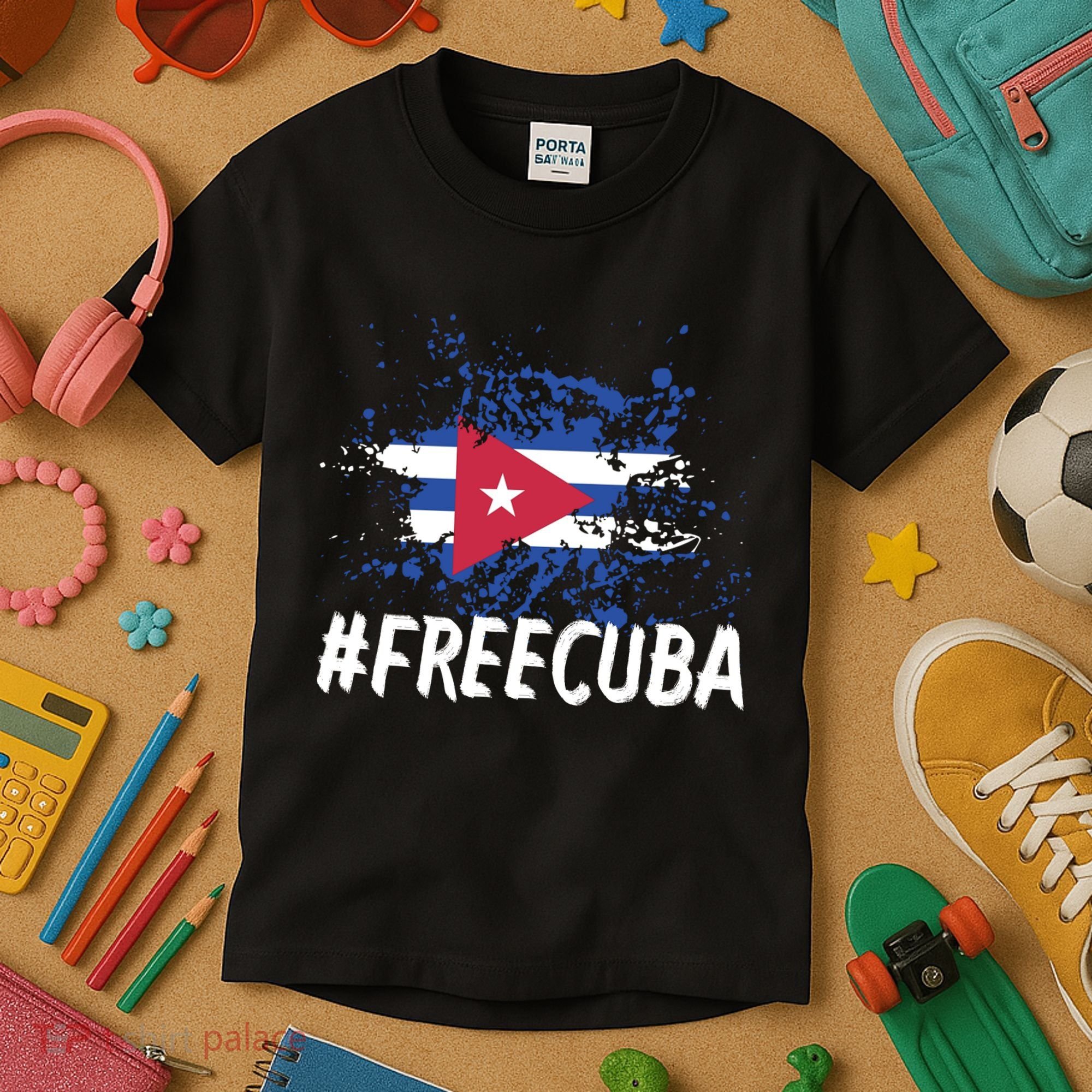 Free Cuba Flag Kids T-Shirt