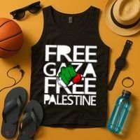 Free Gaza And Palestine Fist Tank Top thumb 4