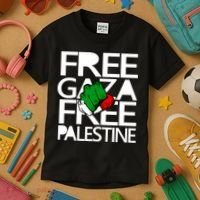 Free Gaza And Palestine Fist Kids T-Shirt thumb 3
