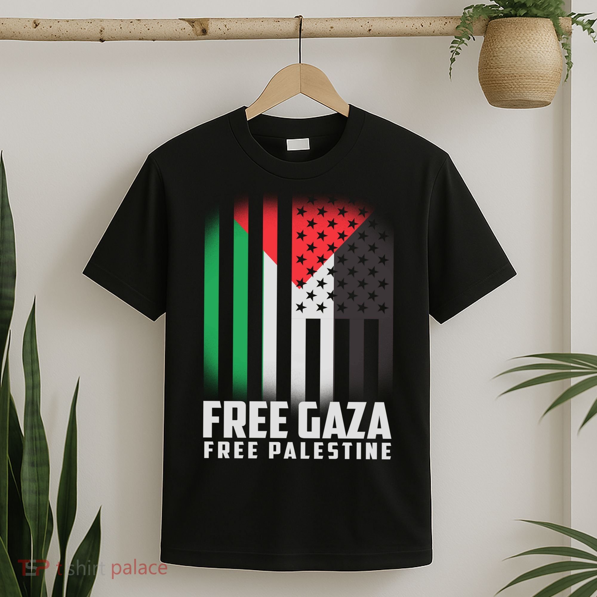 Free Gaza Free Palestine US Palestine Flag colors T-Shirt